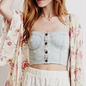 Forever 21 denim bustier crop top